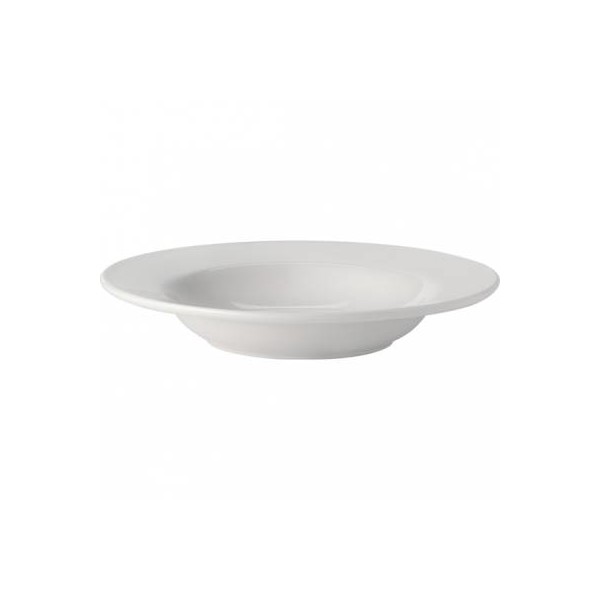 Pure White Porcelain  Rimmed Soup Bowl 22.5cm (Box of 24)