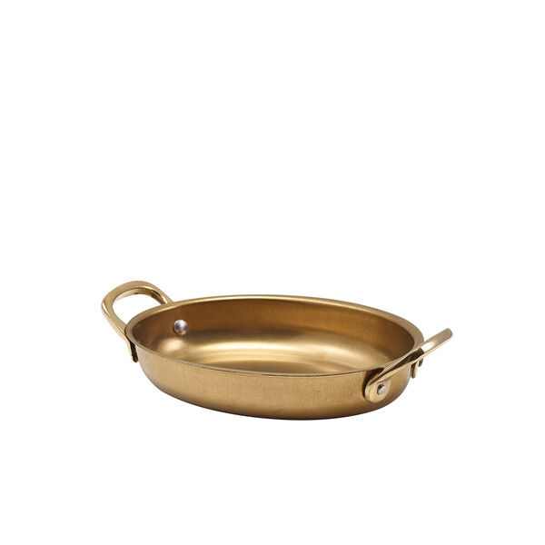 GenWare Gold Vintage Steel Oval Dish 16.5 x 12.5cm (Box of 6)