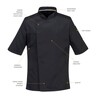 AirBack Pro Chefs JACKET **Short Sleeves** Black