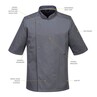 AirBack Pro Chefs JACKET **Short Sleeves** Grey