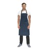 Le Chef DE110 Statement Denim Bib Apron With Leather Neck Strap