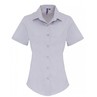 Stretch Fit Cotton Poplin Blouse Short Sleeves