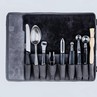 Chefi Small Leather Knife Roll 9 Piece Carol (Black)