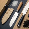 Katana Saya Olive Wood Handled Santoku Knife 12cm (KSO-01)